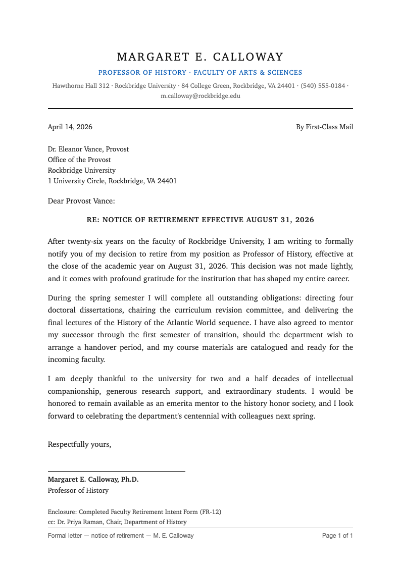 Classic Professional Formal Letter